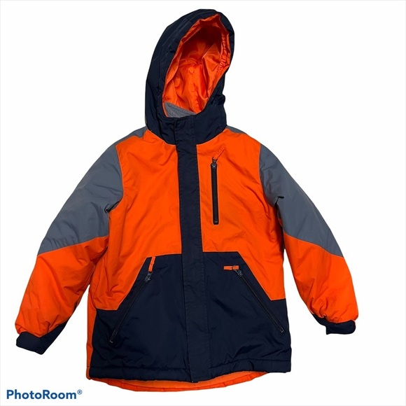 The Children’s Place Tangerine / Gray Winter Ski Coat - Picture 1 of 6